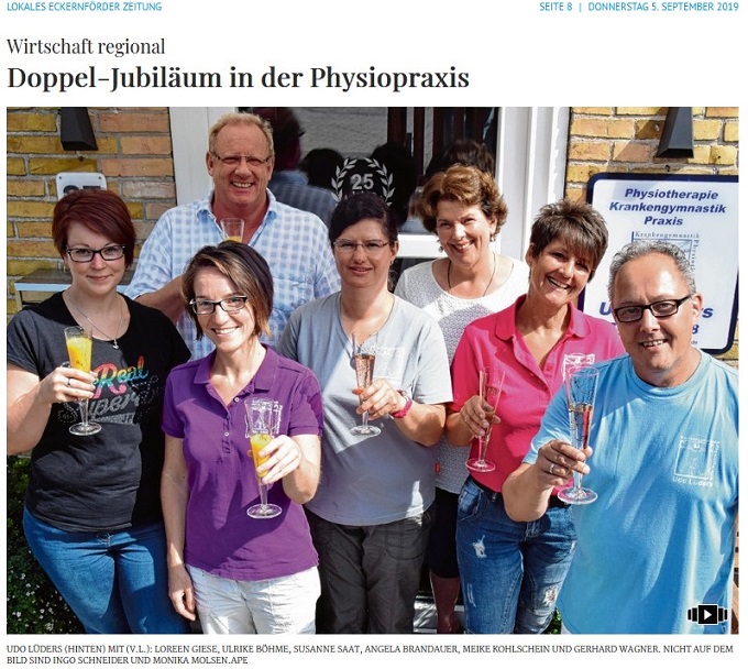 Praxisjubiläum in der Eckernförder Zeitung